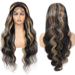 WXG balayage ombré body-wave wig showcasing soft texture and movement.