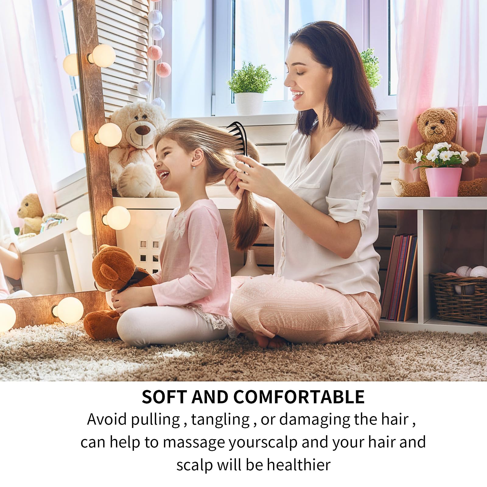 wy-lighting-level anti-static-abs-comb smooths hair without static buildup.