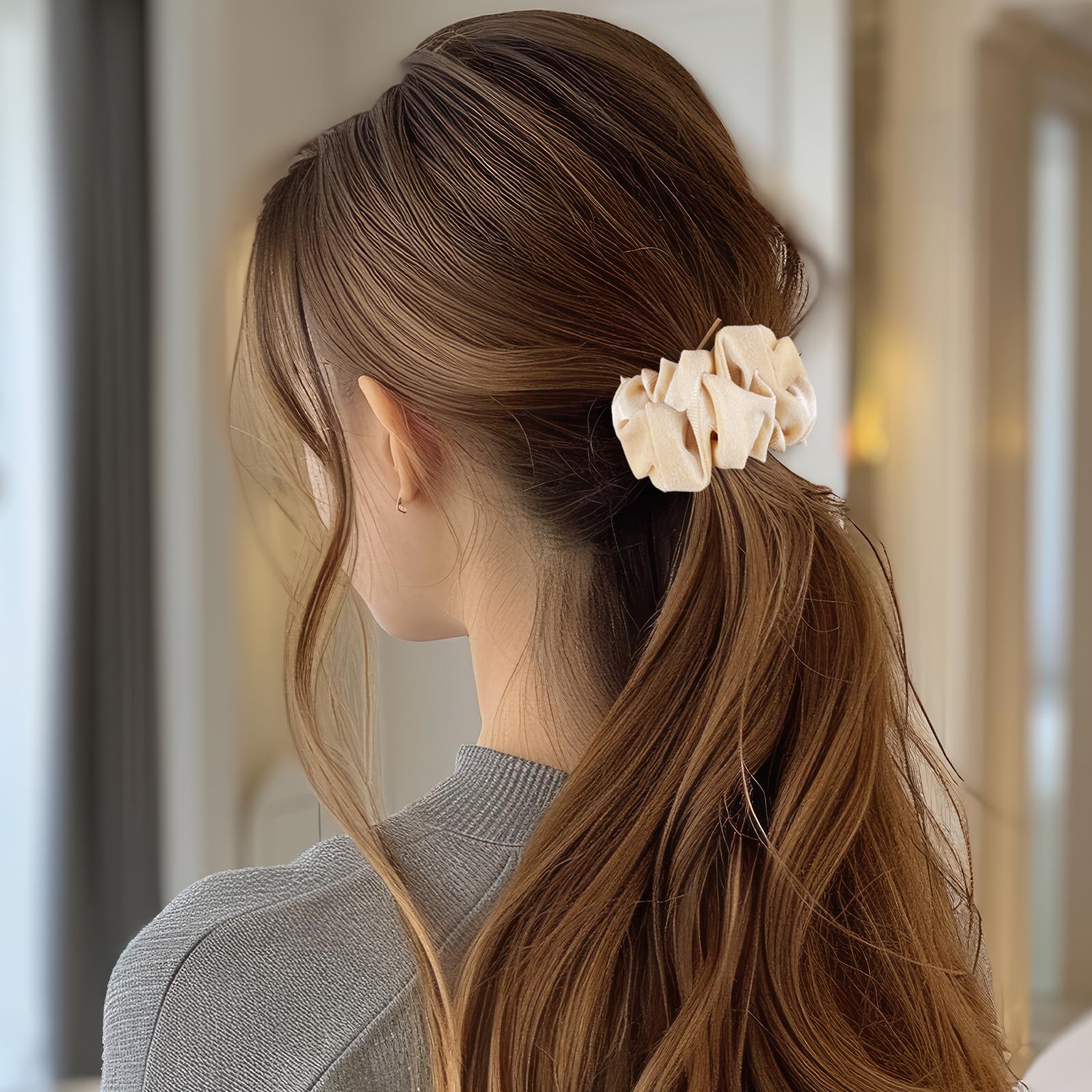 WY LIGHTING LEVEL non-slip velvet material ensures secure ponytail without slipping