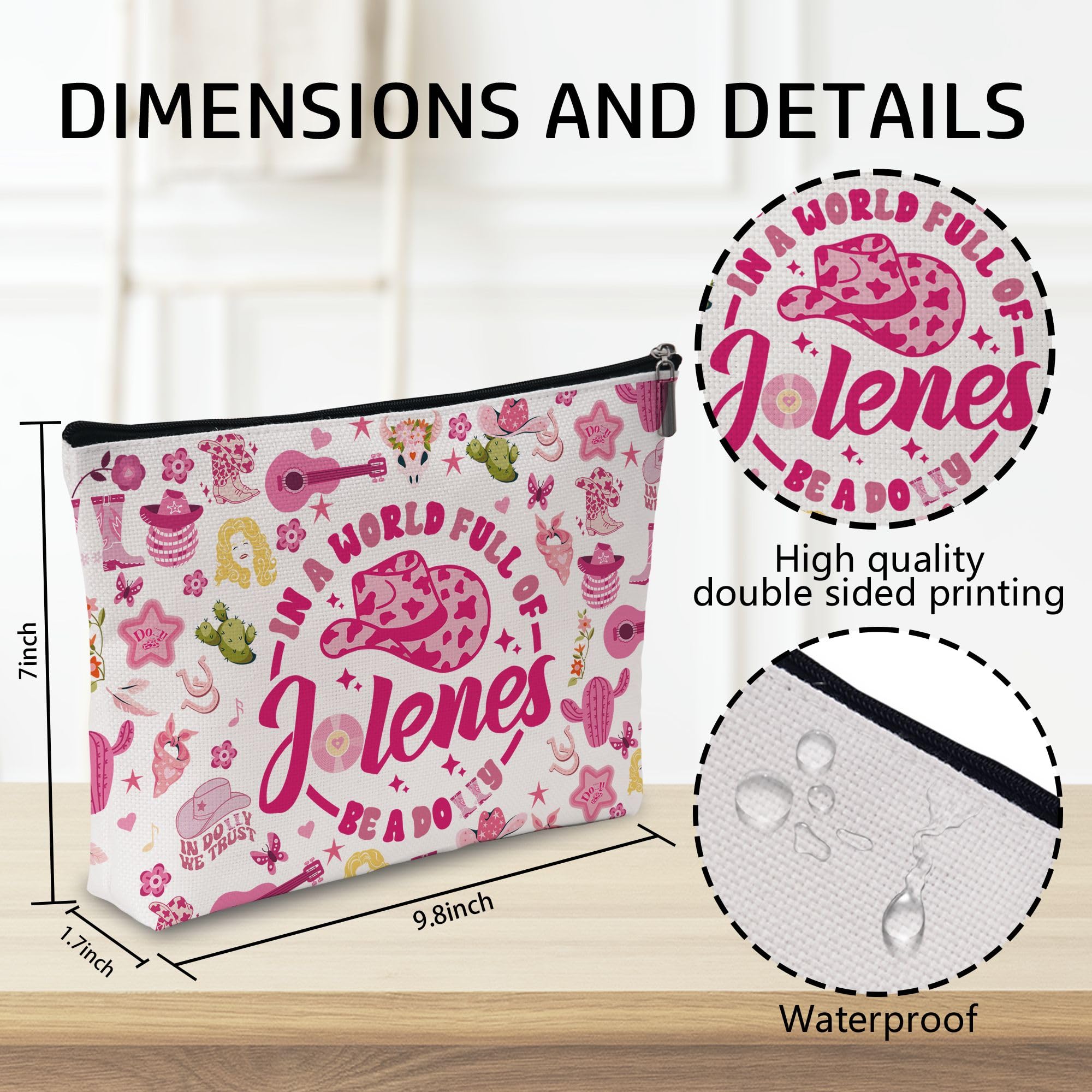 Wybgno Pink Cowgirls makeup bag silk lining protects delicate items.