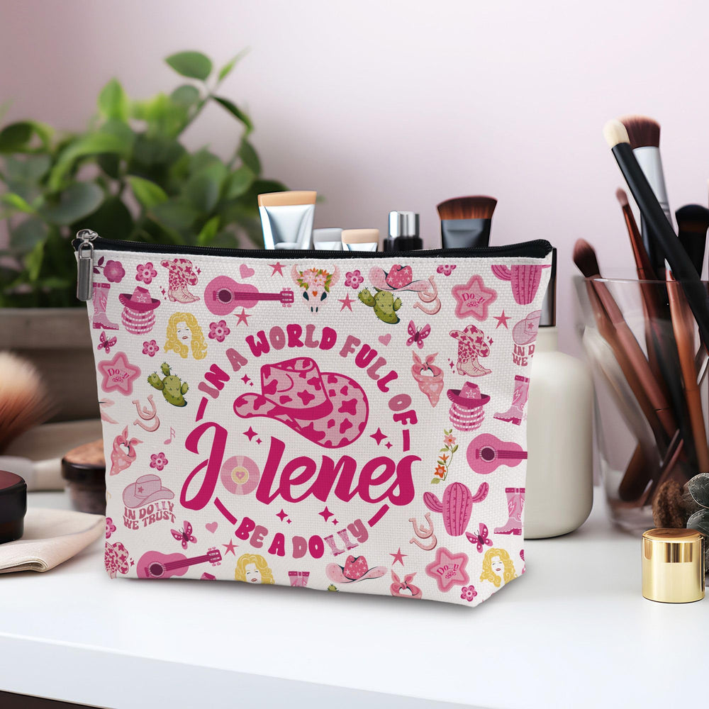 Wybgno Pink Cowgirls makeup bag travel-ready and giftable for country music fans.