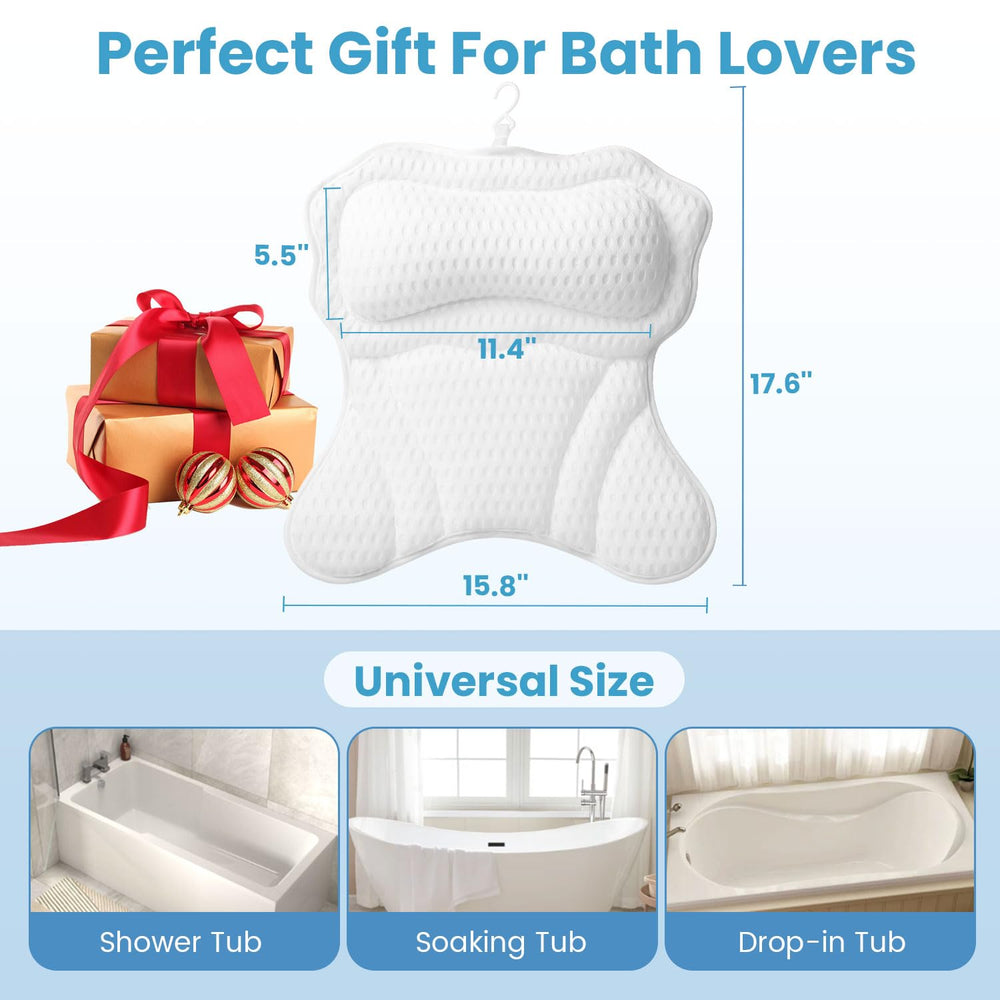 WYGOMES bath pillow 4D air mesh for breathable, quick-dry comfort