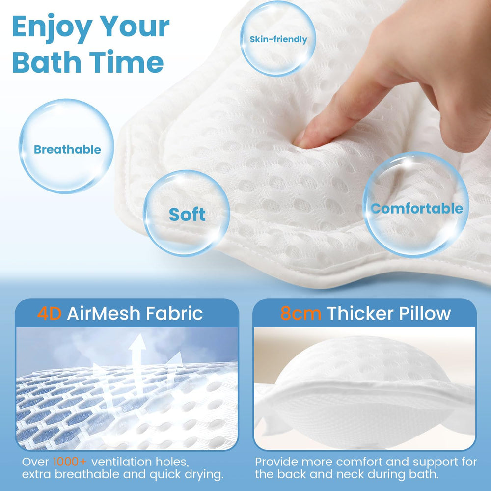 WYGOMES bath pillow easy cleaning with laundry bag and quick drying