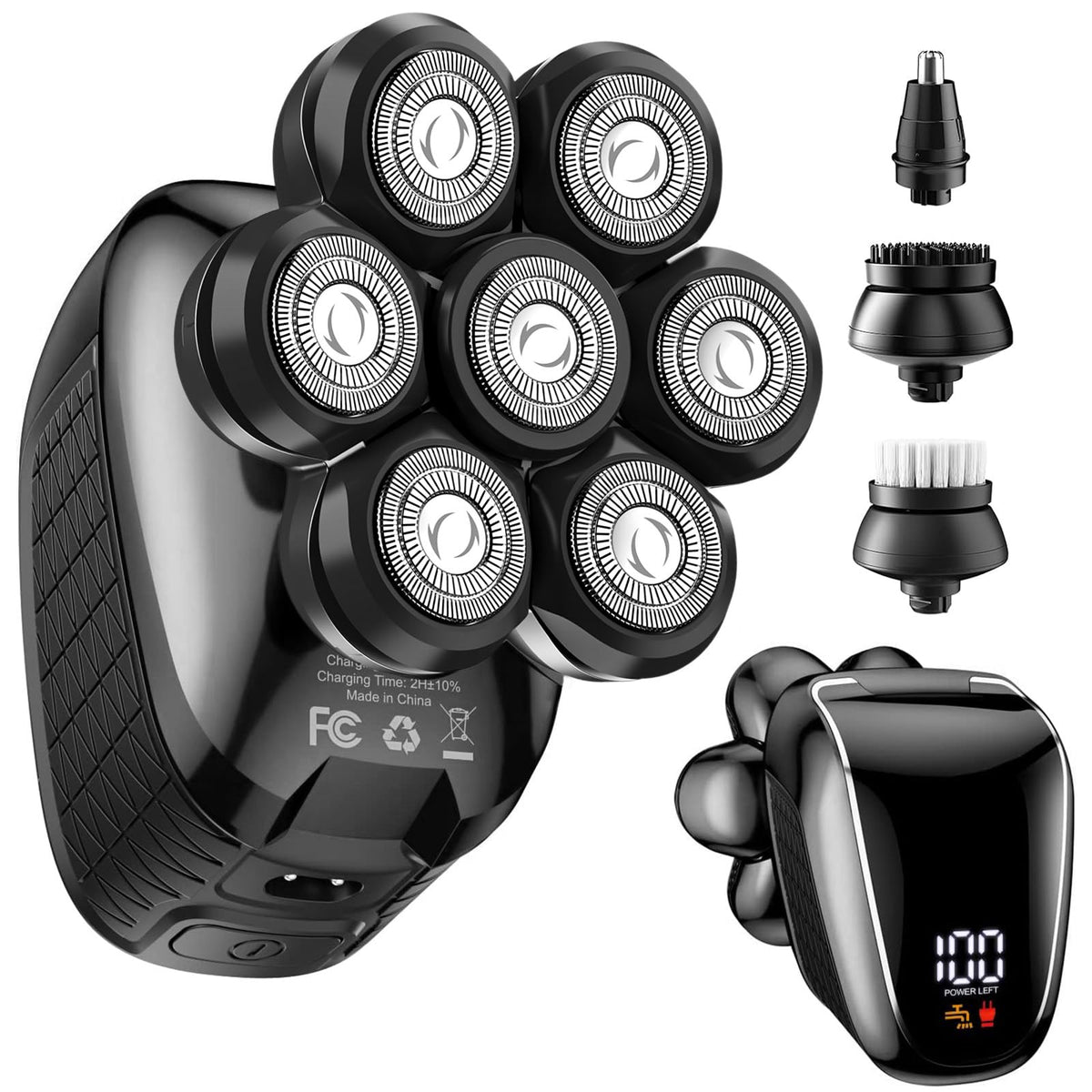 Wyklaus head shaver with 7D floating head for smooth bald shaving