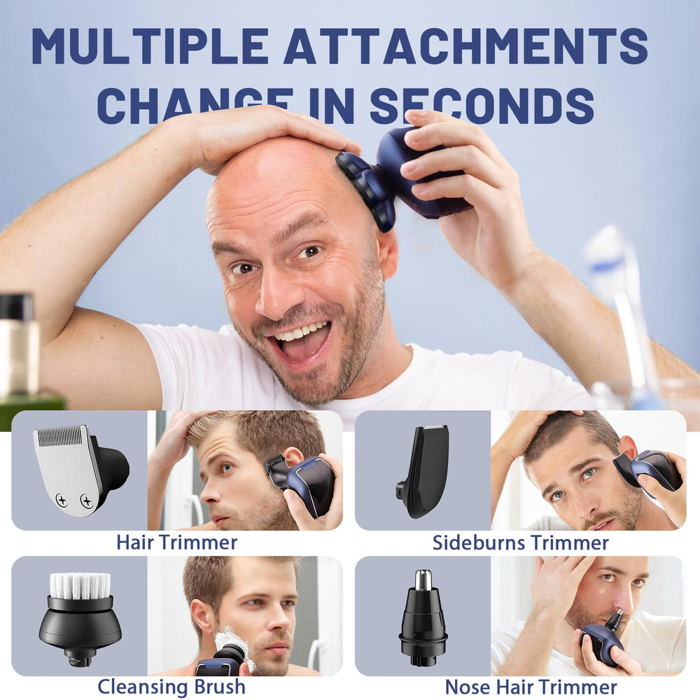 Wyklaus head shaver LED display shows battery status at a glance