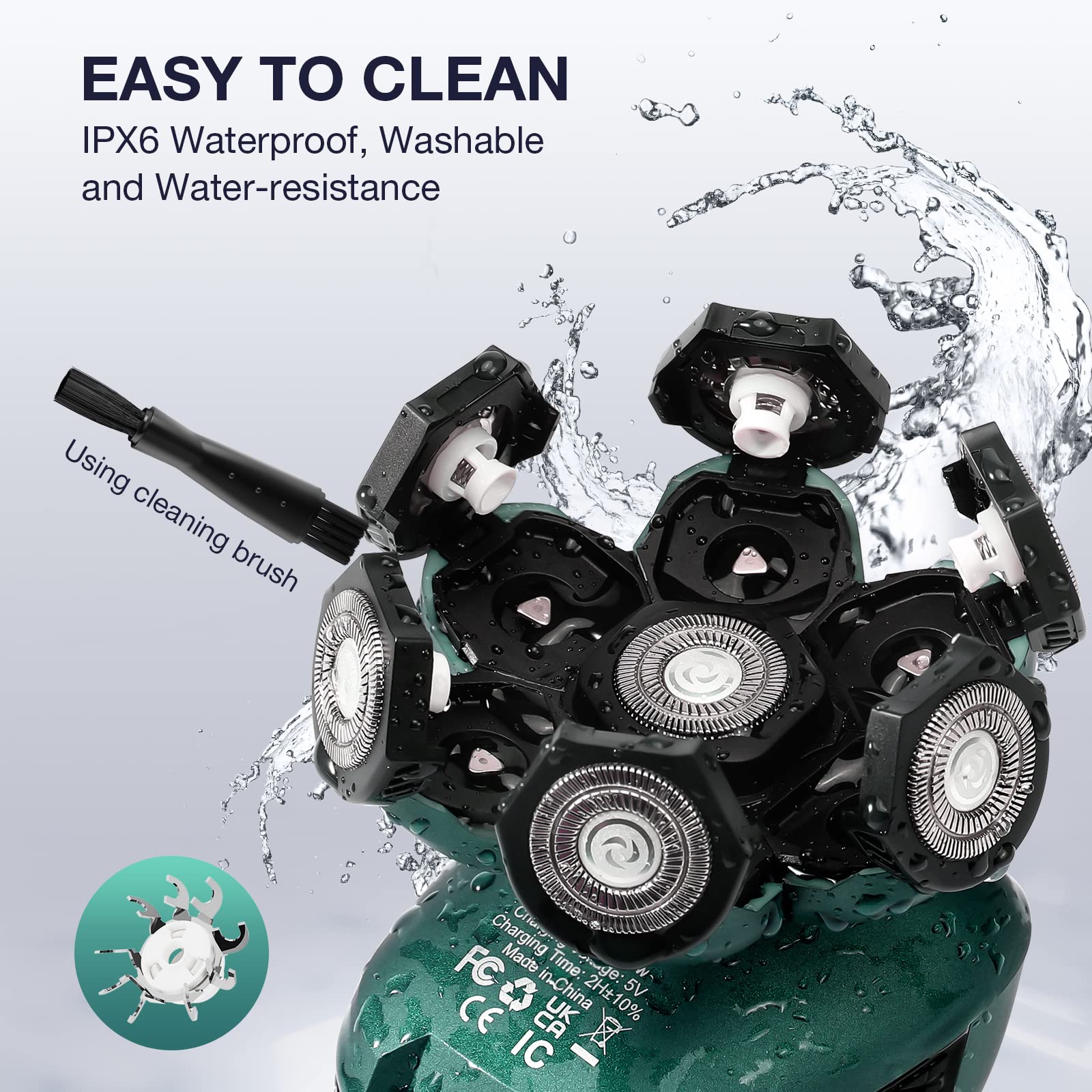 Wyklaus travel-friendly shaver with USB charging for on-the-go grooming.