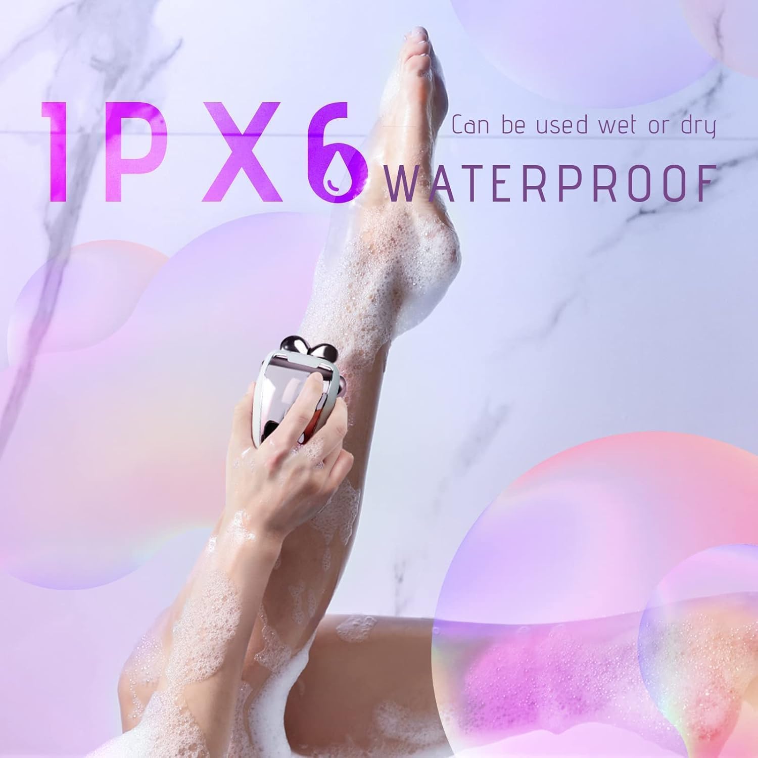 Wyklaus IPX6 waterproof for convenient wet and dry shaves.