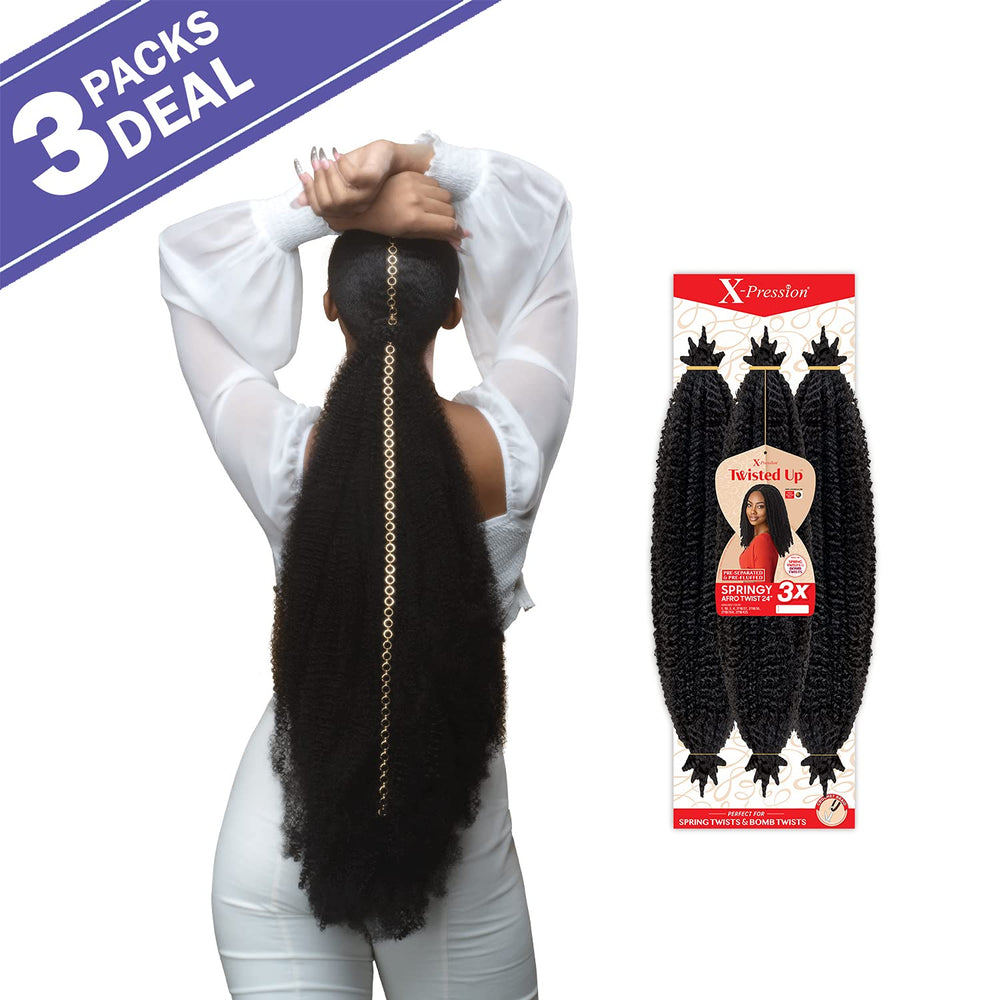 X-pression Twisted Up 3X Afro Twist 24 image highlights soft Kanekalon texture for gentle wear