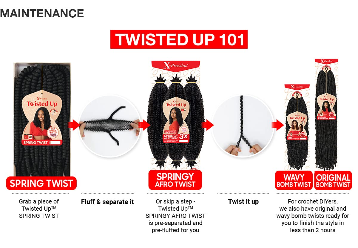 X-pression Twisted Up 3X Afro Twist 24 image demonstrates lightweight feel for all-day comfort