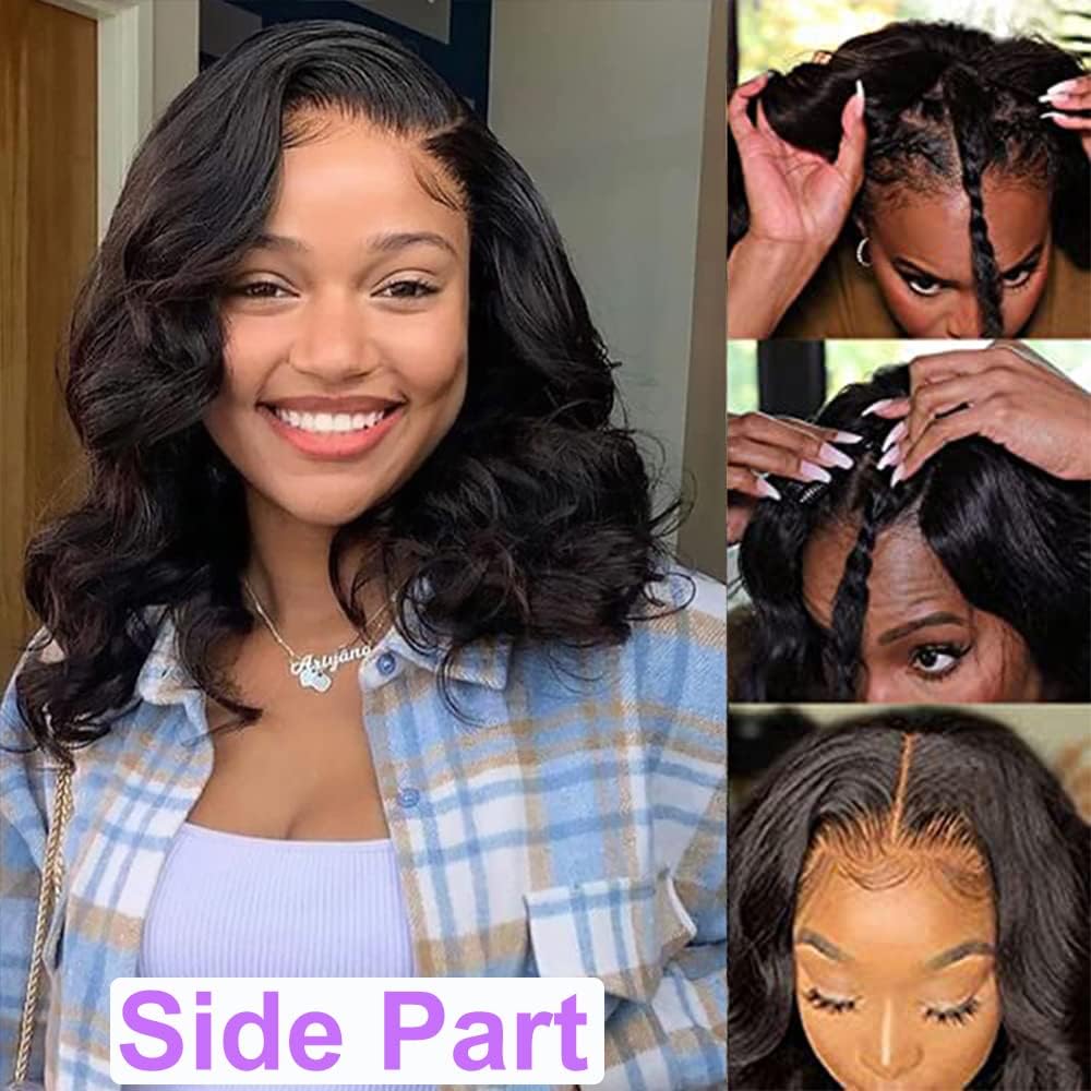 Xagujpo glueless wigs side view highlights seamless blend with real hair.