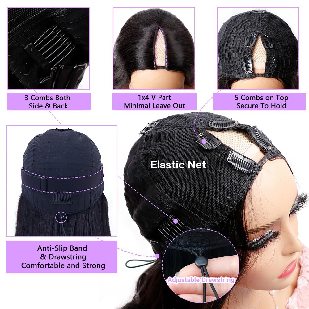 Xagujpo virgin-human-hair texture closeup shows bouncy body wave for styling.