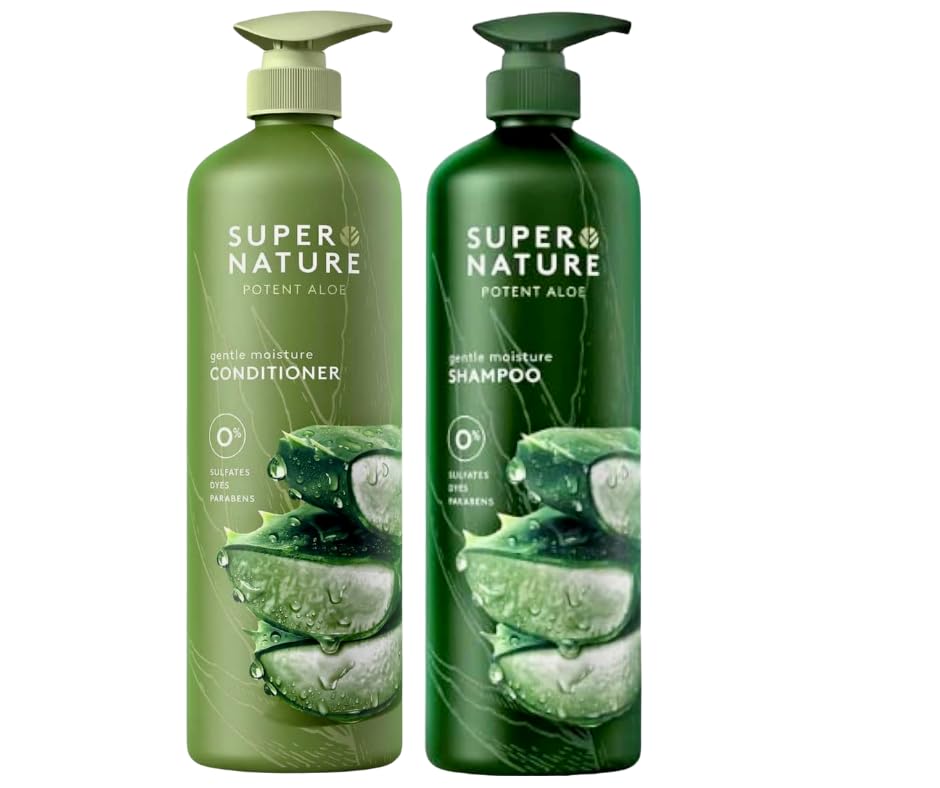 XALEZ Super Nature Potent Aloe Shampoo bottle provides gentle cleansing and hydration.