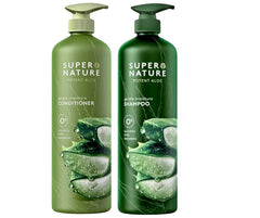 XALEZ Super Nature Potent Aloe Shampoo bottle provides gentle cleansing and hydration.