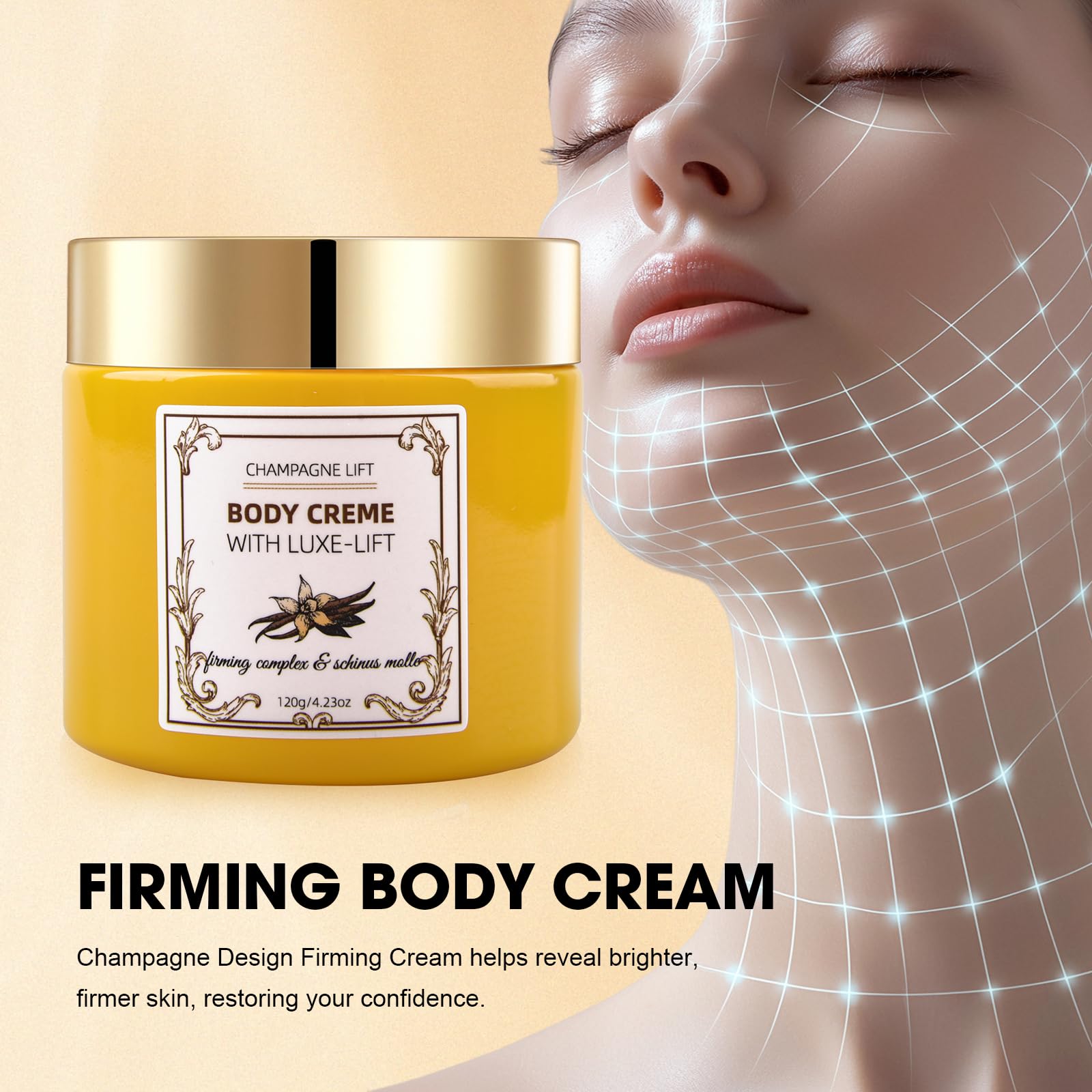 Xaninp Champagne Cream texture absorbs quickly for dry skin relief.