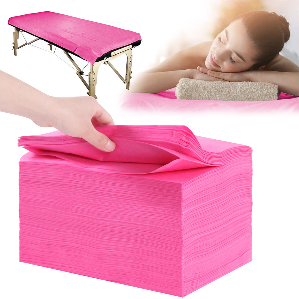 XATUMO disposable bed sheets pink pack keeps spa tables hygienic between clients.