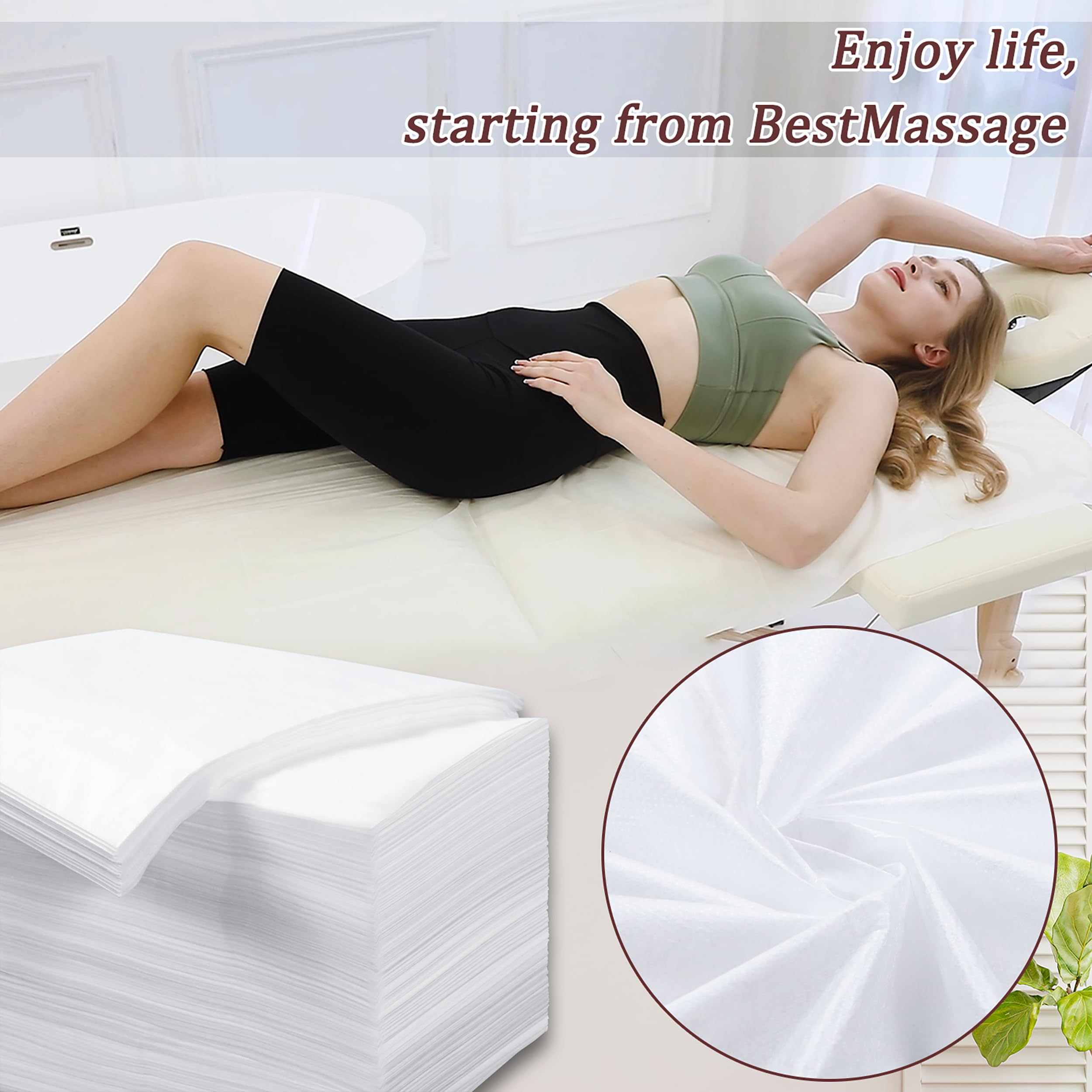 XATUMO non-woven fabric sheets provide breathable, skin-friendly protection during services.