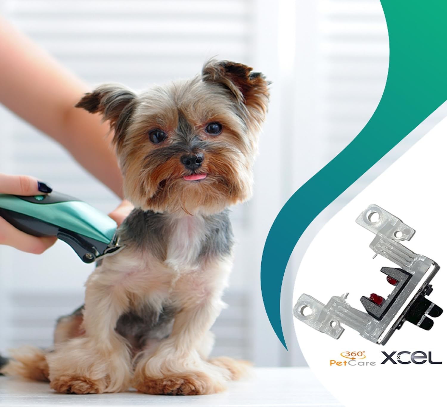 XCEL comfortable grooming with lubricant reduces friction on thick fur.
