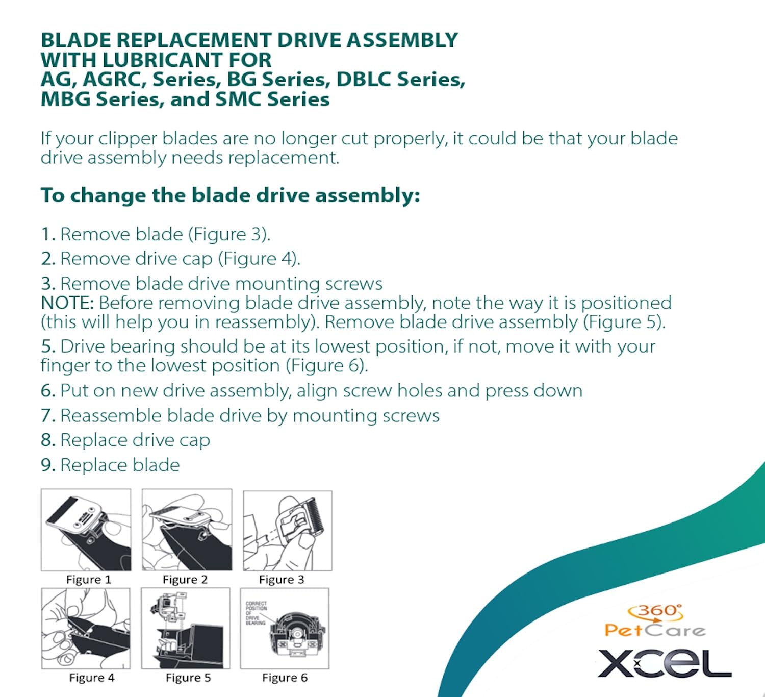 XCEL dog grooming with blade drive captures professional-grade clipping.