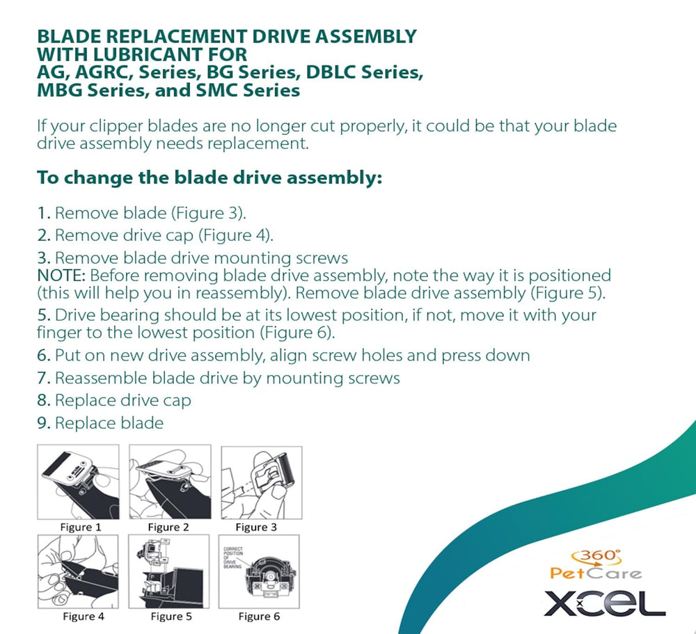 XCEL dog grooming with blade drive captures professional-grade clipping.