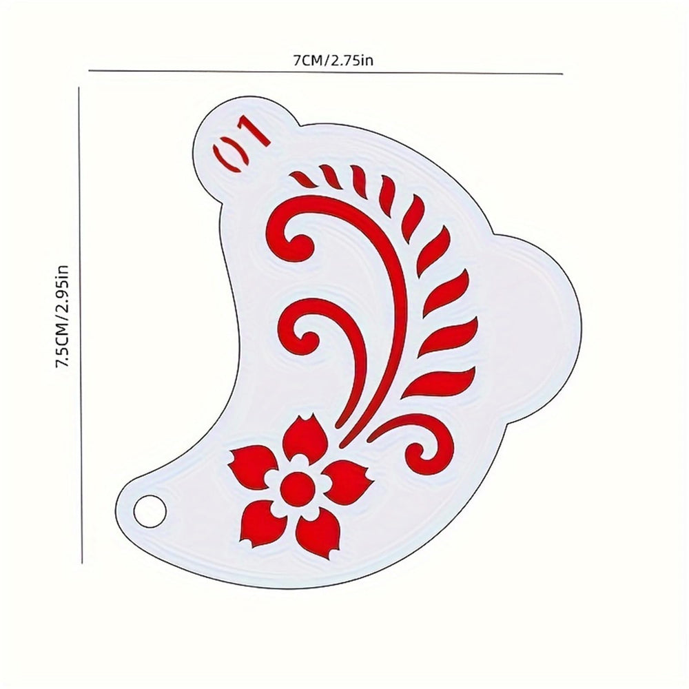 XCPrinted stencil flower design closeup for floral body art