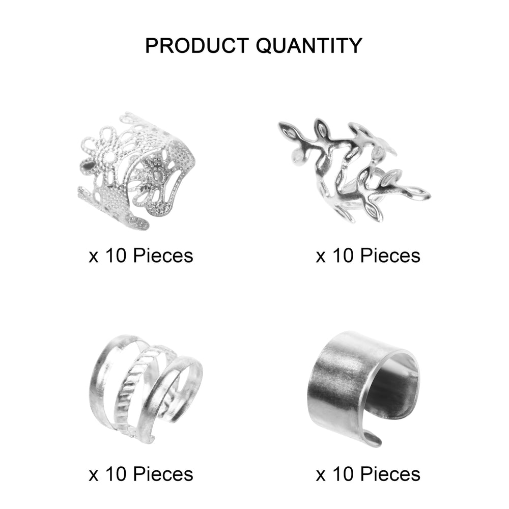 XCZYN silver dreadlock beard cuffs secure styles with lightweight, durable shine.
