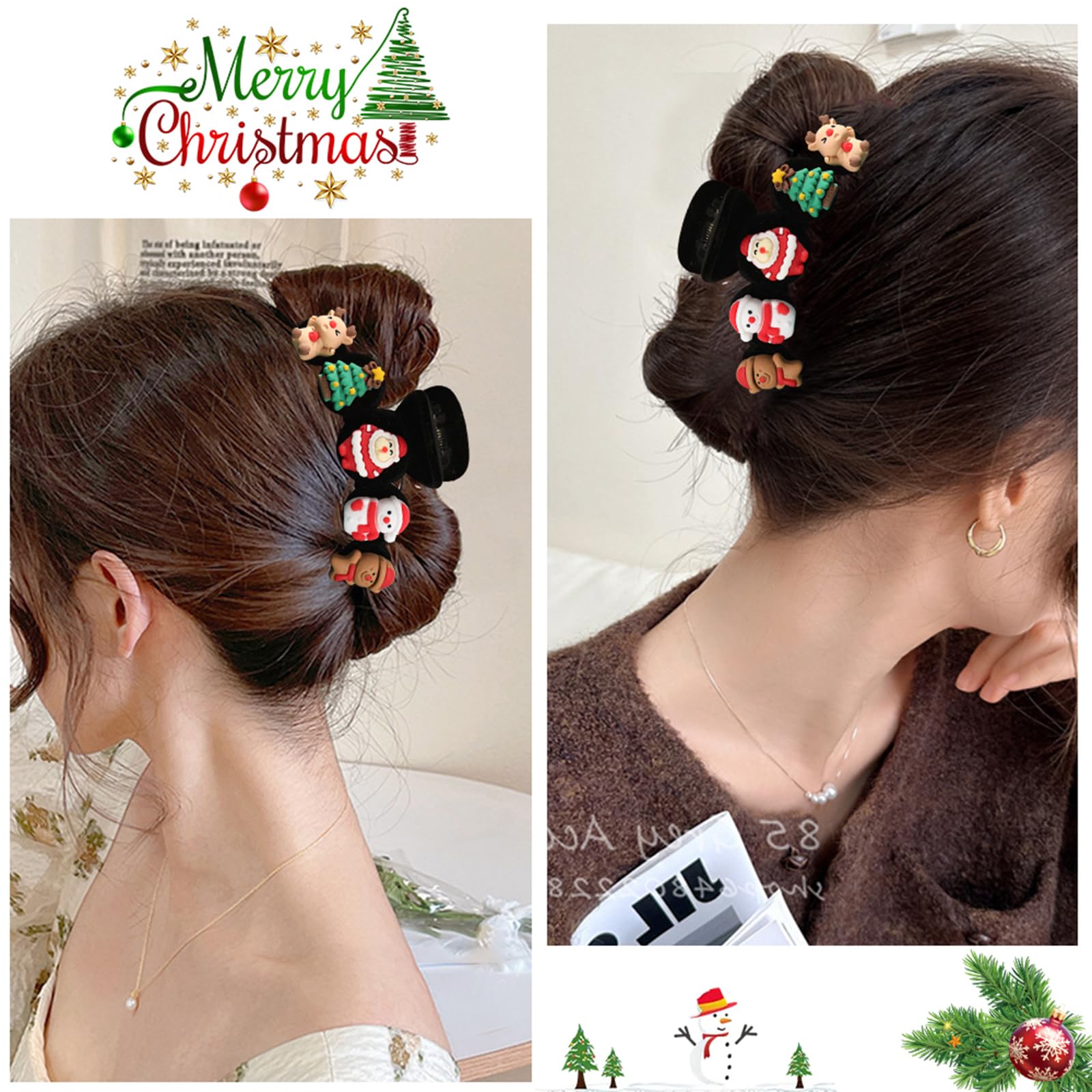 XEININVU snowman hair clip provides cute winter accessory for kids.