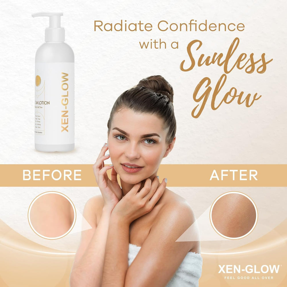 XEN-GLOW deeper shade options allow customizable tan depth