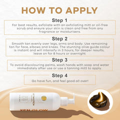 XEN-GLOW hydrating ingredients aloe and vitamins nourish skin during tanning