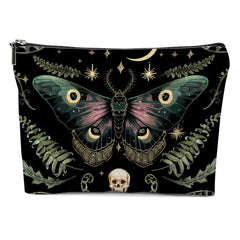 XFN Night Butterfly Moth makeup bag side view shows compact travel-friendly cosmetics organizer