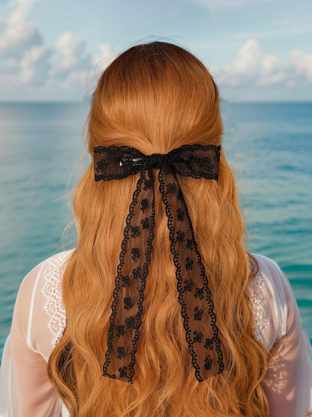 XFYUZR tassel bow clip black pairs with formal and casual looks.