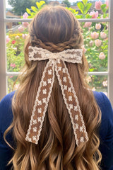 XFYUZR tassel bow clip white adds feminine charm to any hairstyle.