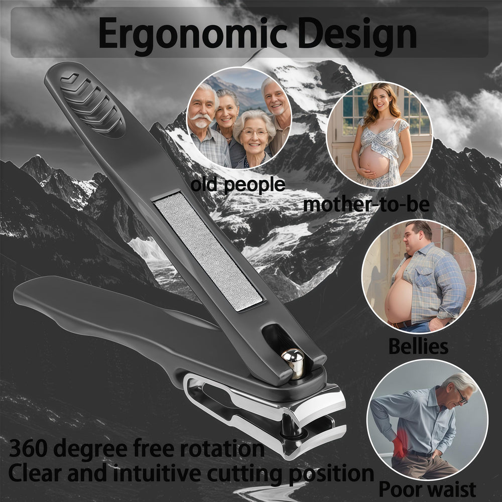 XGIZMOO long-handle nail clippers with ergonomic grip for easy trimming.
