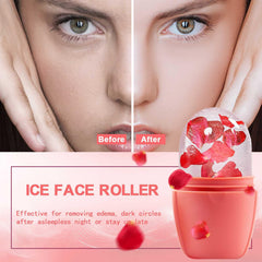 XHJRI Ice Face Roller silicone head demonstrates easy glide for gentle skin tightening.