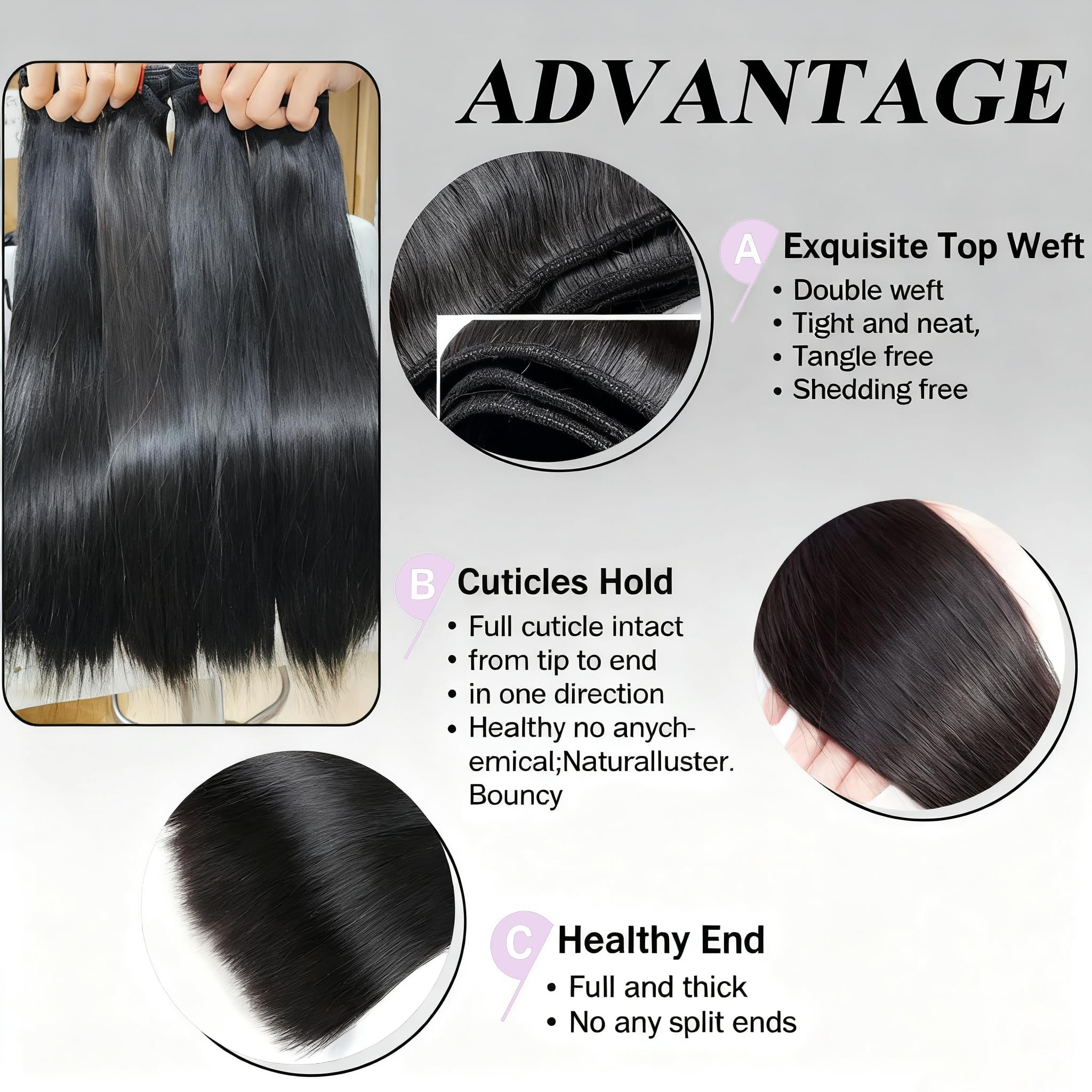 XIANYUN 12A bundles 20-inch straight hair for dramatic length and styling.