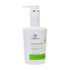 Xiaomoxuan Organic Collagen Hair Mask bottle demonstrates hydrating formula for dry hair.