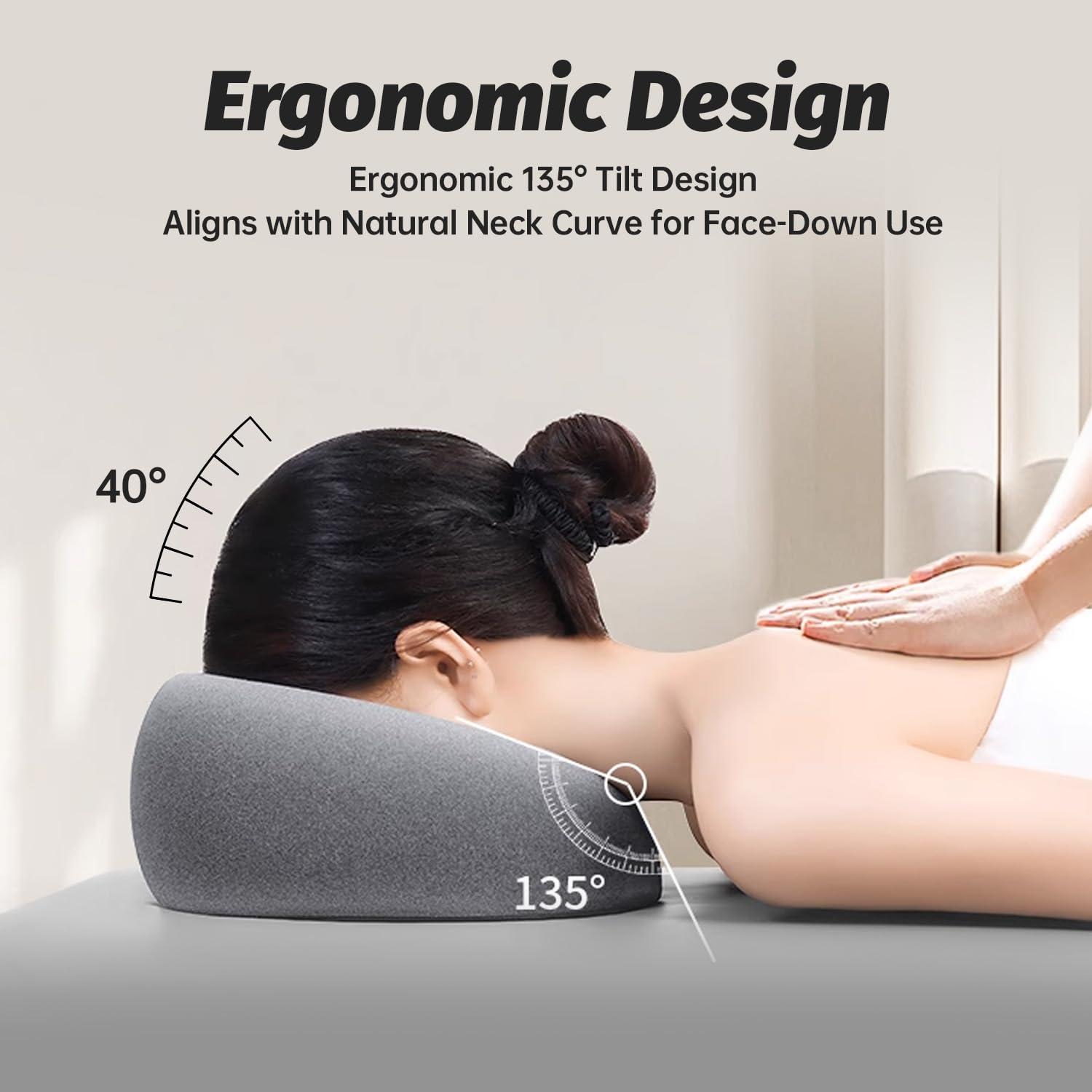 xiaomubiao contoured face-down pillow conforms to facial contours for gentle support