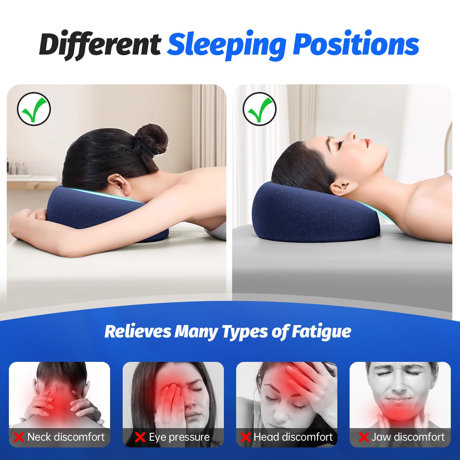 xiaomubiao face-down pillow eye-comfort — no pressure on eyes during resting or treatments.