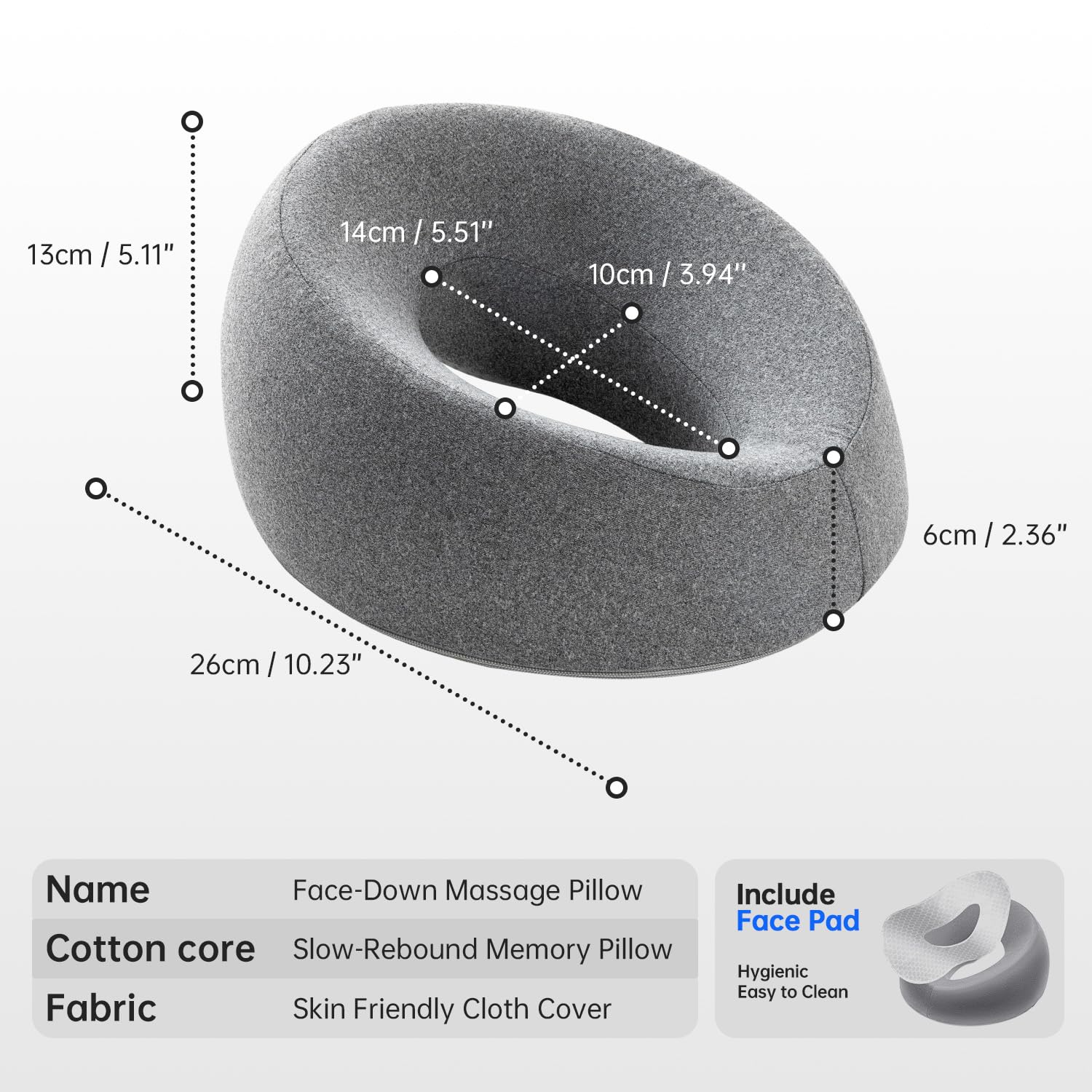 xiaomubiao face-hole pillow back-sleep supports neck alignment and comfortable breathing