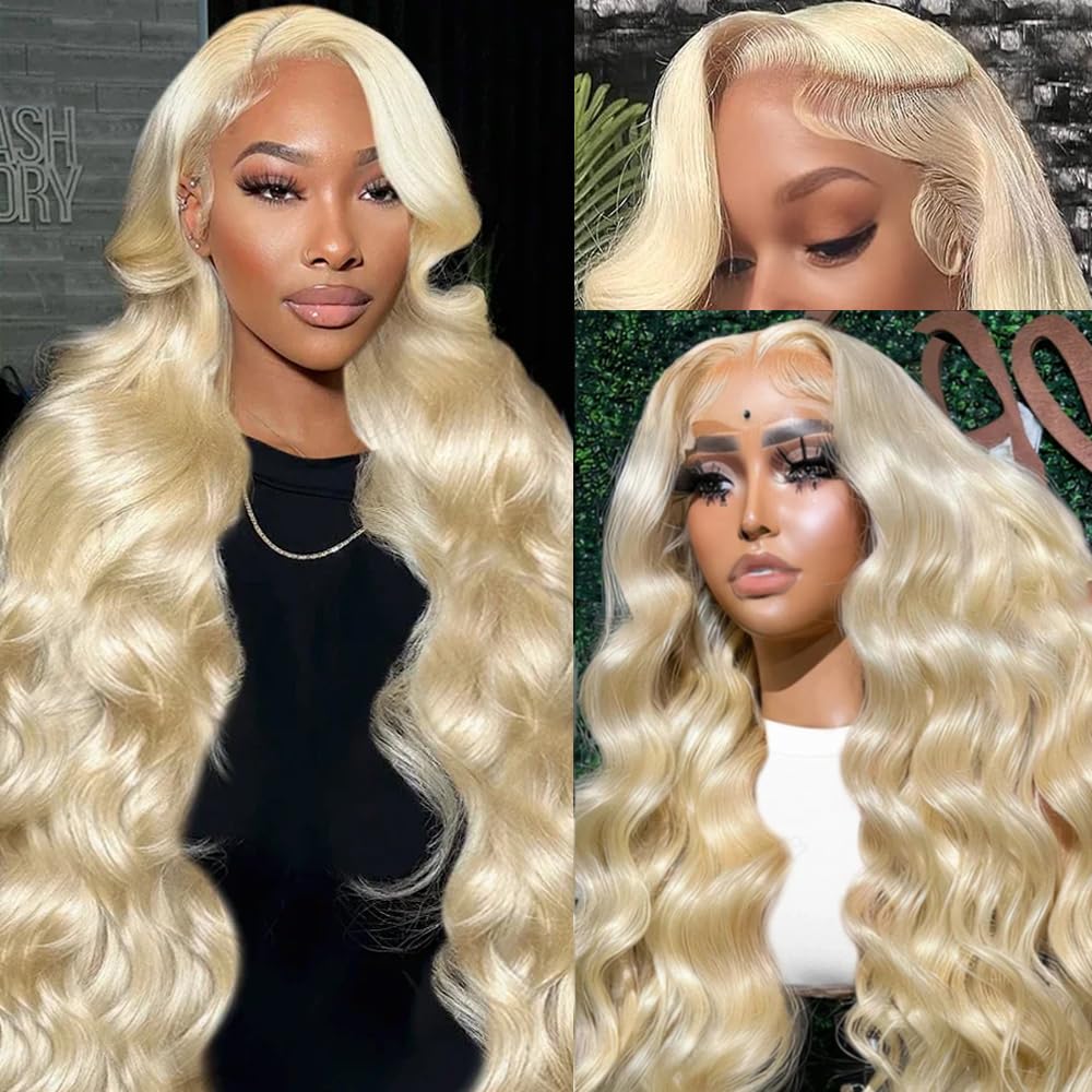 XIAPAY 613 lace front wig 28-inch blonde body wave for everyday styling