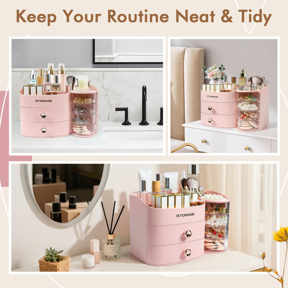 XIAPIA Makeup Organizer bedroom or dorm setup fits compact vanity spaces