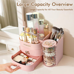 XIAPIA Makeup Organizer drawers close-up demonstrating neat concealment