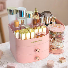 XIAPIA Makeup Organizer rotating tower shown for quick access to favorites