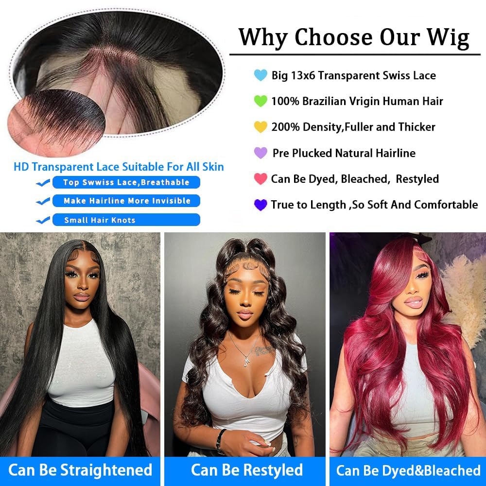Xiayume 13x6 lace front wig 180 density for fuller look