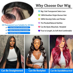 Xiayume 13x6 lace front wig 180 density for fuller look
