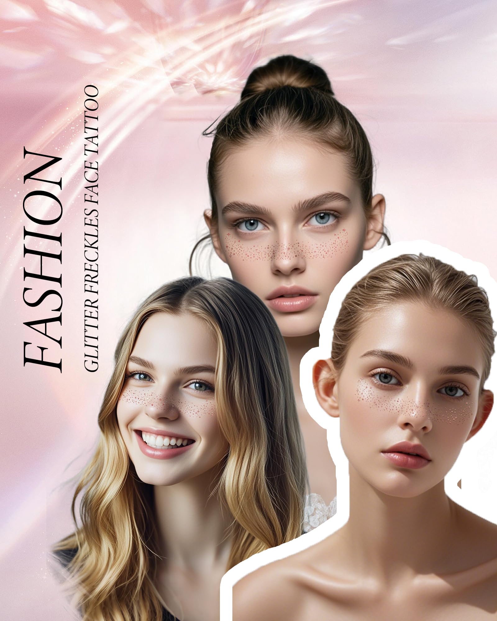 XICZH festival-look rose gold patch adds instant stage-ready shimmer.