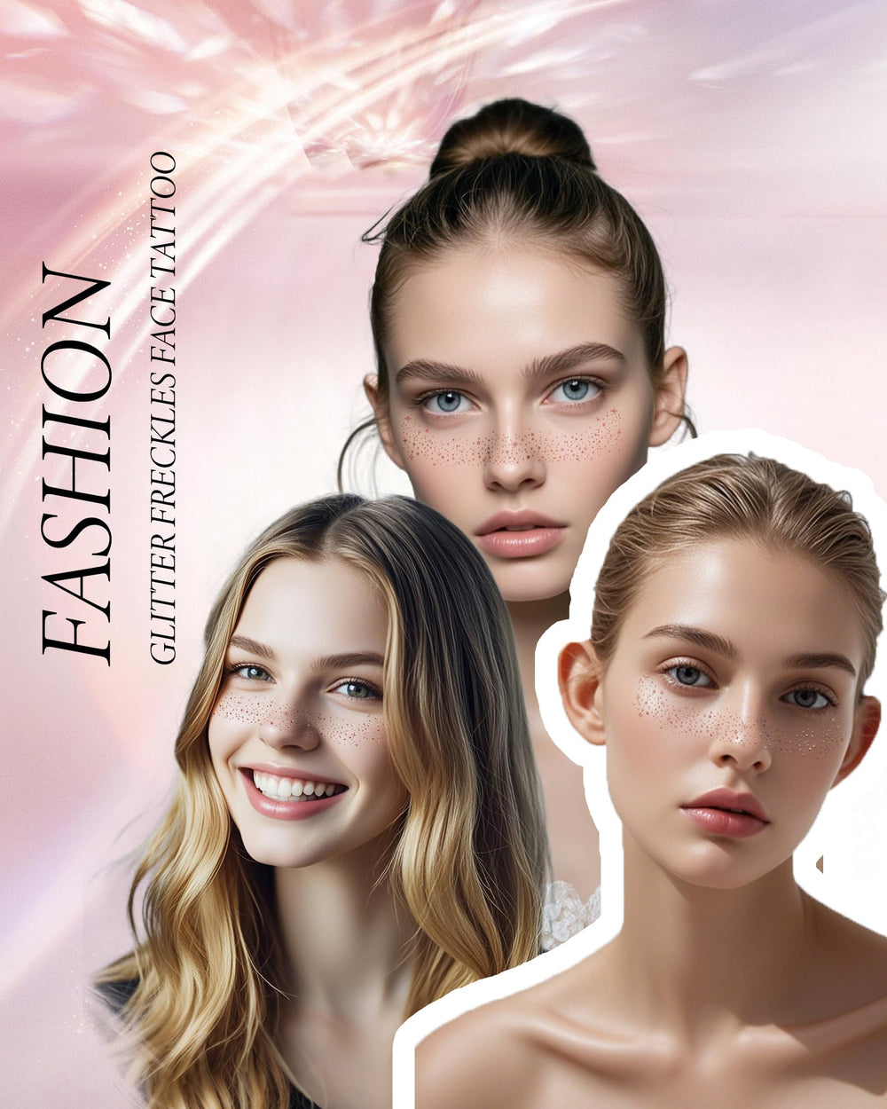 XICZH festival-look rose gold patch adds instant stage-ready shimmer.