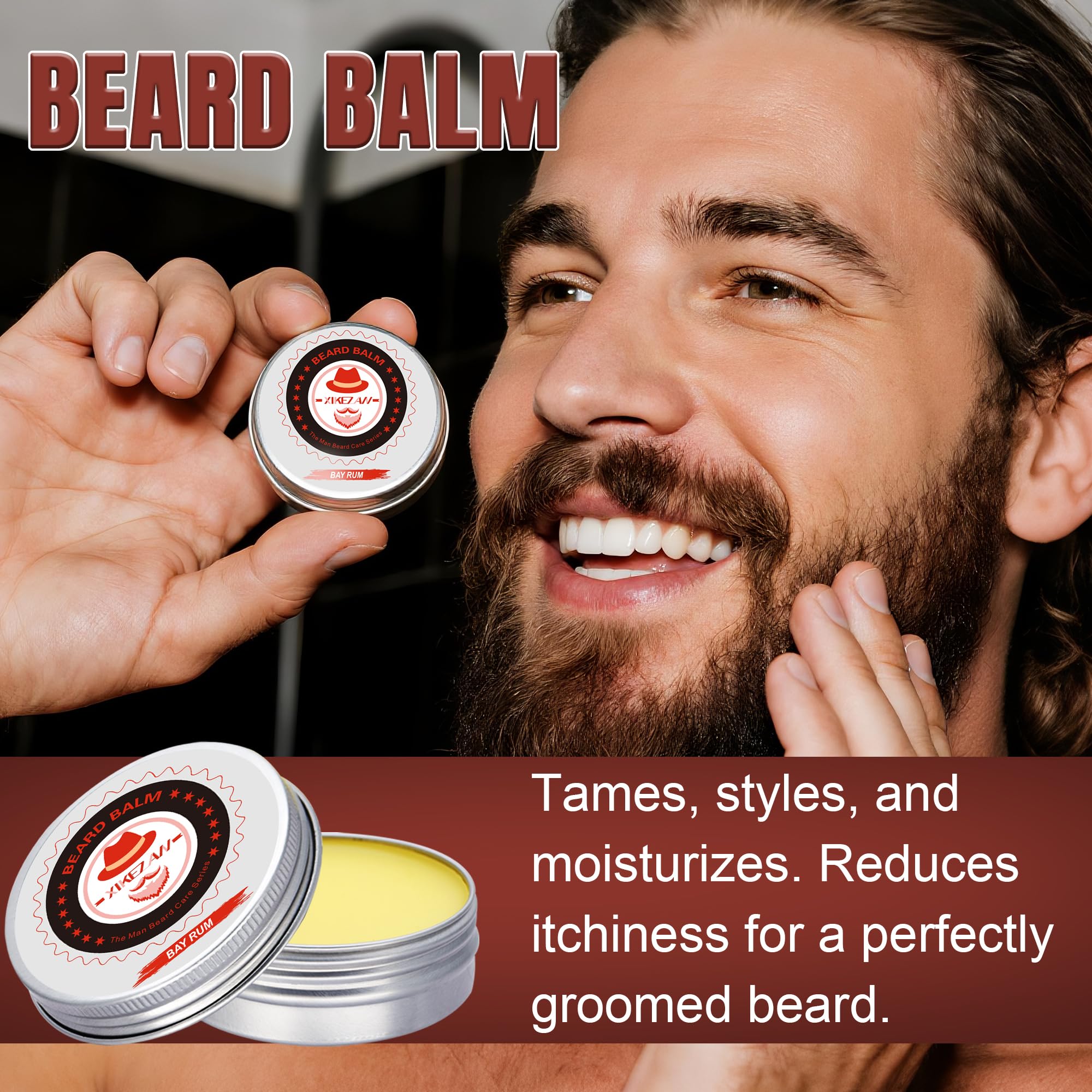 XIKEZAN beard brush and comb set enabling even product distribution.