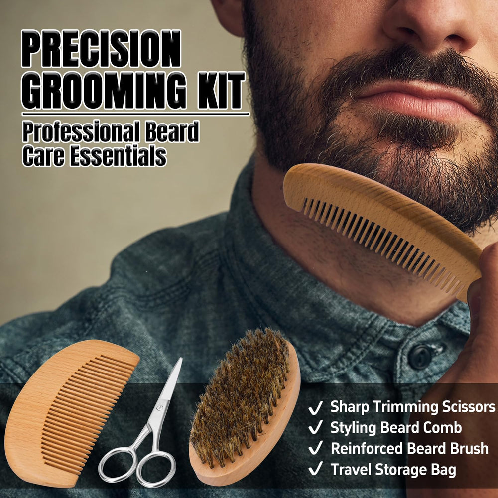 XIKEZAN beard brush helps distribute oils for a healthier shine.