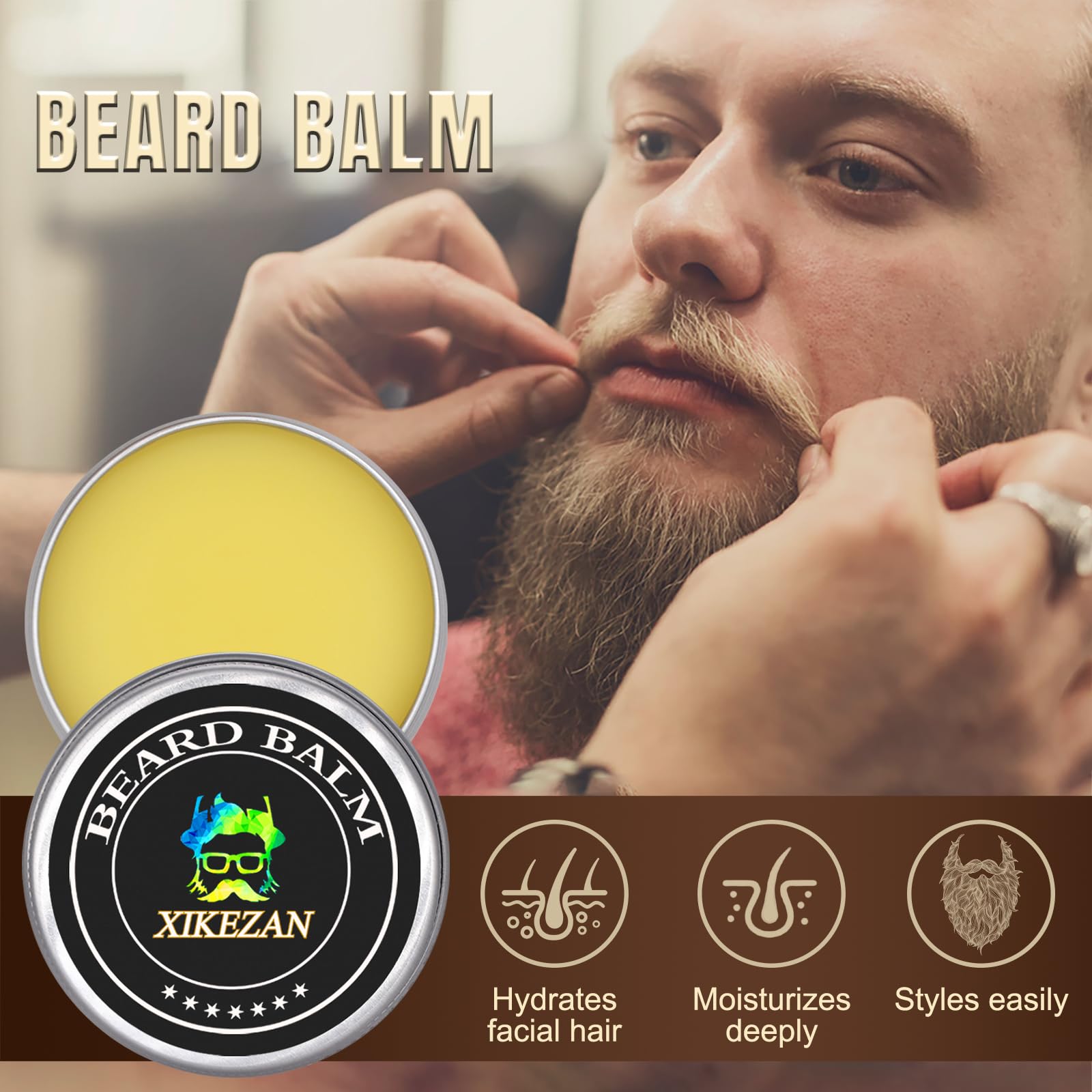 XIKEZAN beard comb shown for easy detangling and neat styling