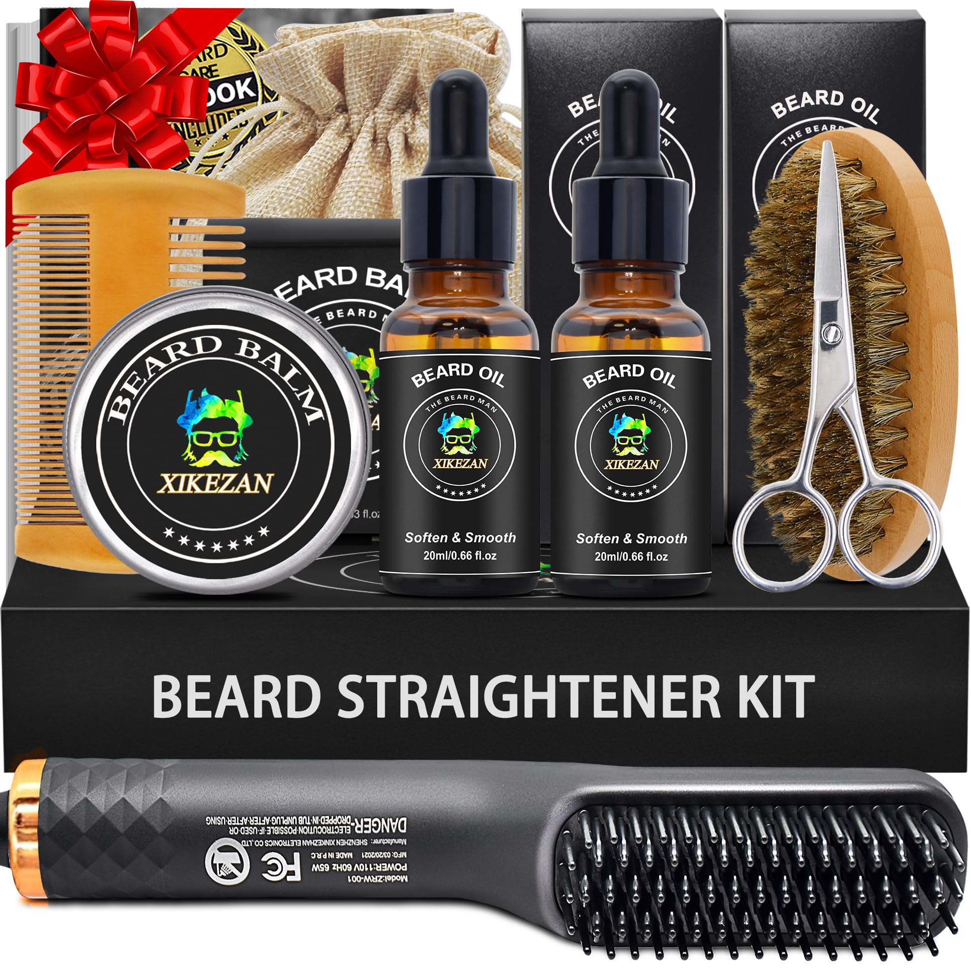 XIKEZAN beard kit straightener setup for effortless grooming and smoother beard styling